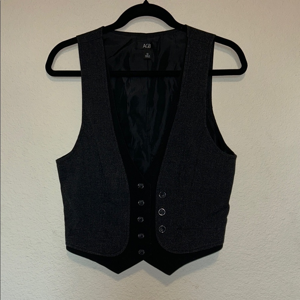 AGB Charcoal Button-Up Vest